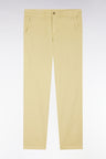 Pantalon chino sans plis en coton stretch ivoire coupe droite