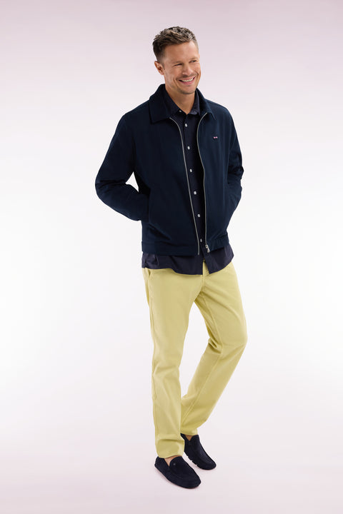 Pantalon chino sans plis en coton stretch ivoire coupe droite - Image 3