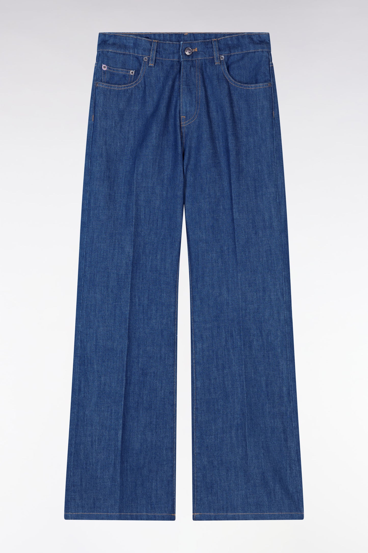 Flare raw denim 5-pocket jeans
