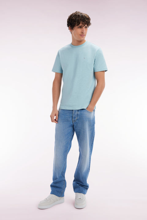 Jean 5 poches en denim bleu délavage stone bleach coupe Comfort - Image 3