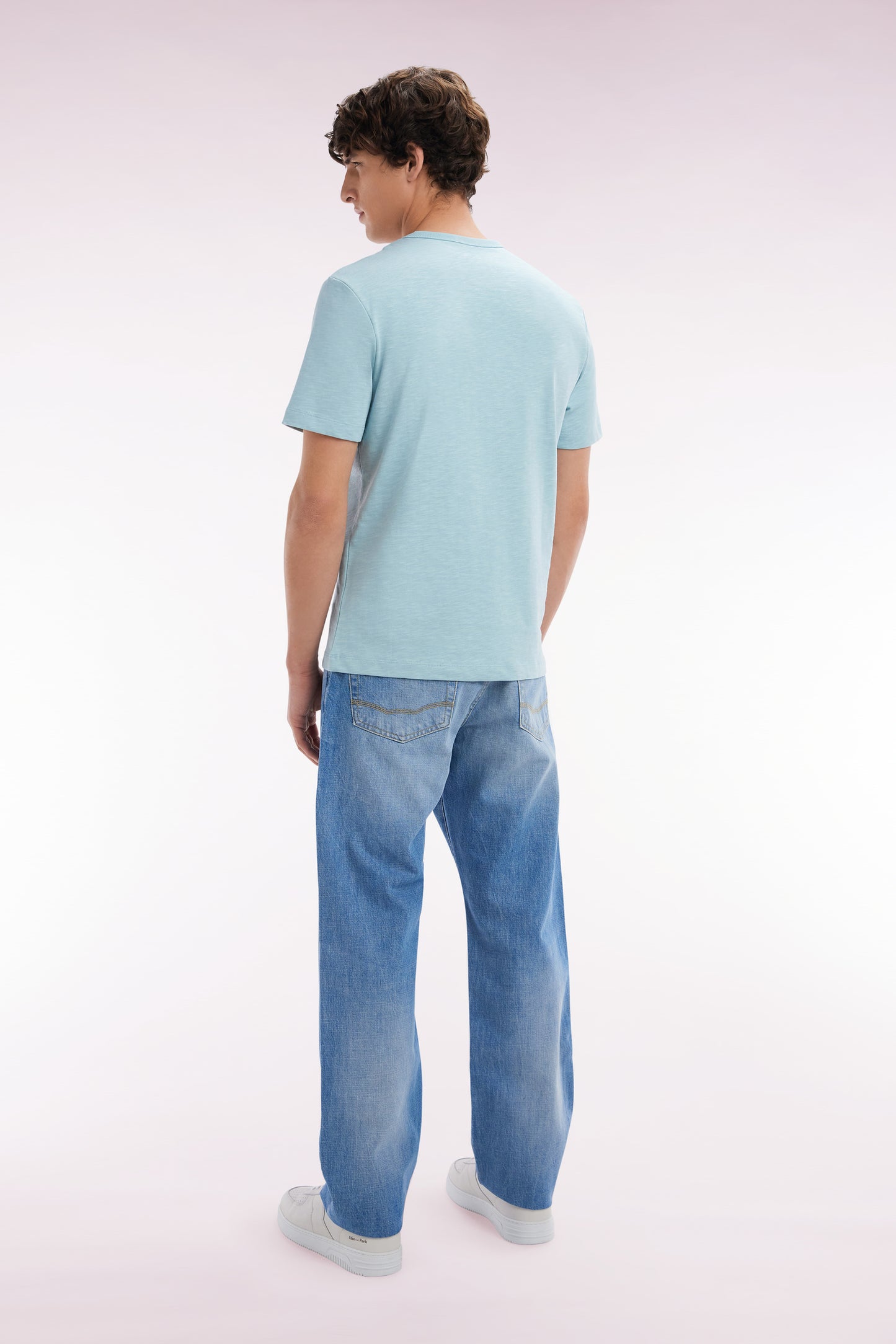 5-pocket jeans in blue denim with a stone bleach wash, Comfort cut