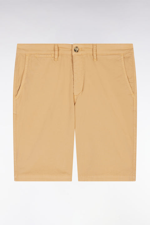Bermuda chino en coton stretch camel coupe droite - Image 2