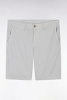 Grey straight-cut stretch cotton chino Bermuda shorts