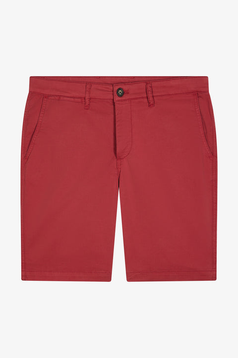 Bermuda chino en coton stretch rouge coupe droite - Image 2