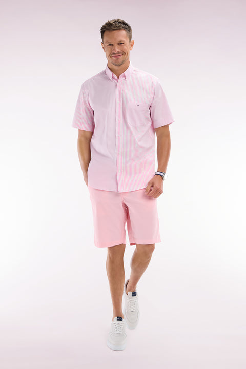 Bermuda chino en coton stretch rose coupe droite - Image 2