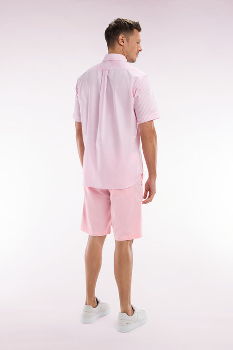 Bermuda chino en coton stretch rose coupe droite - Image 3