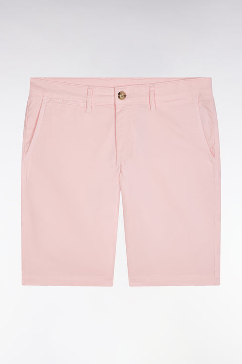 Bermuda à taille élastiquée en lyocell et coton stretch rose - Image 2