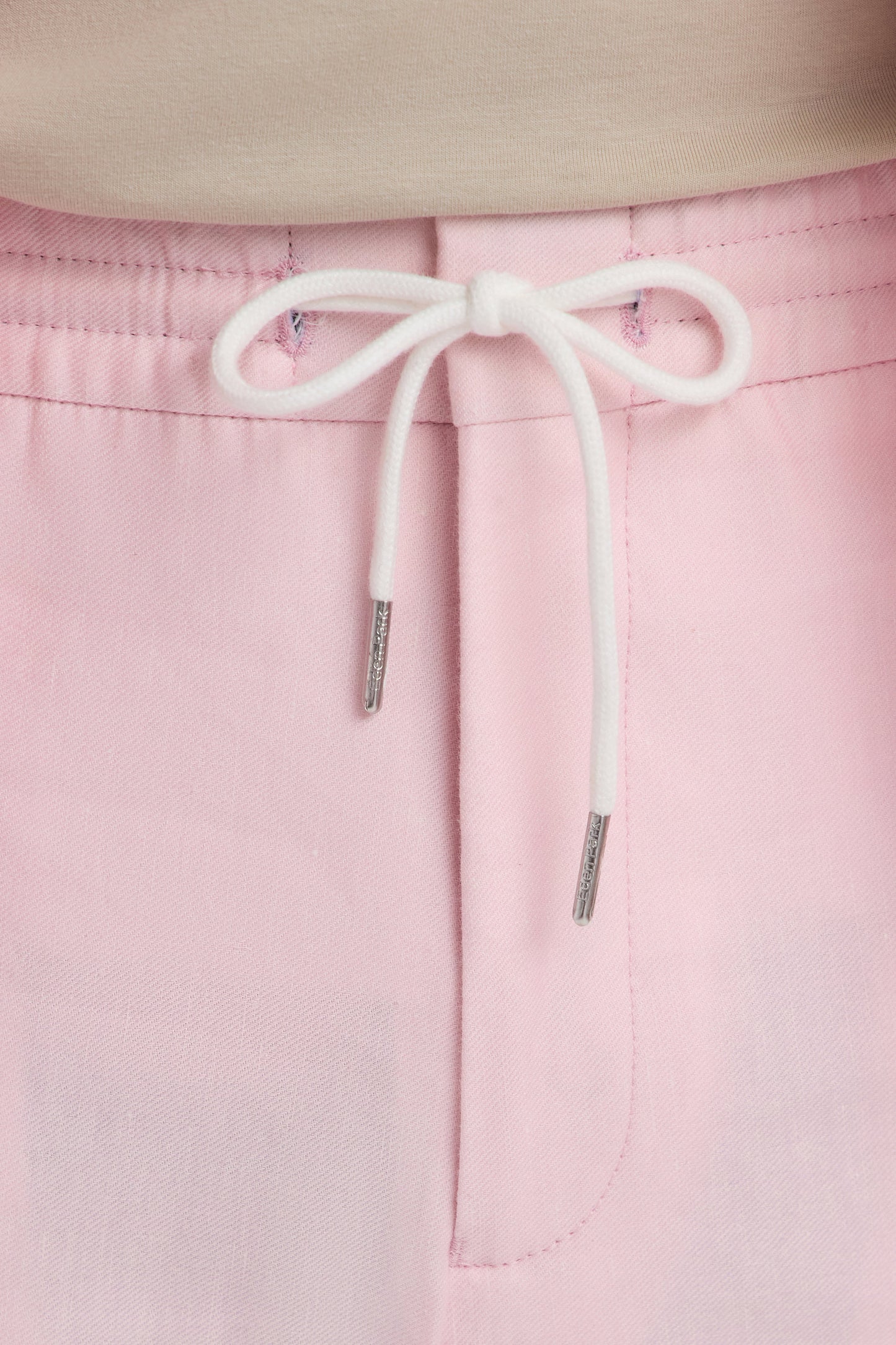 Pink linen and stretch cotton elasticated pants