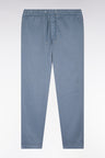 Flowing elastic trousers in grey stretch linen - cotton blend