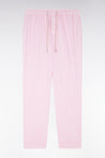 Flowing elastic trousers in pink stretch linen - cotton blend