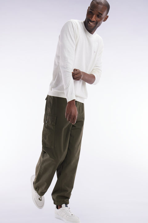 Pantalon cargo en coton kaki coupe droite - Image 3