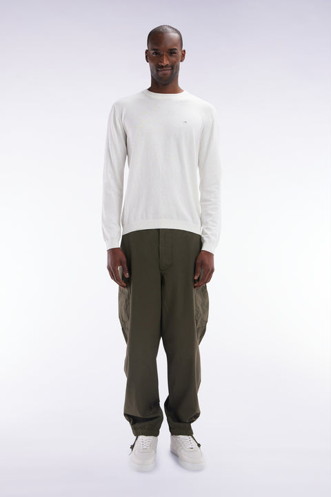 Pantalon cargo en coton kaki coupe droite - Image 1