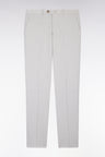 Elasticated trousers in grey stretch wool and cotton blend