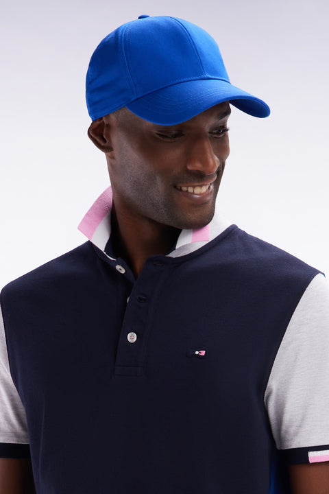 Navy cotton twill cap with bow tie embroidery - Image 1