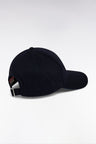 Navy cotton twill cap with piped visor