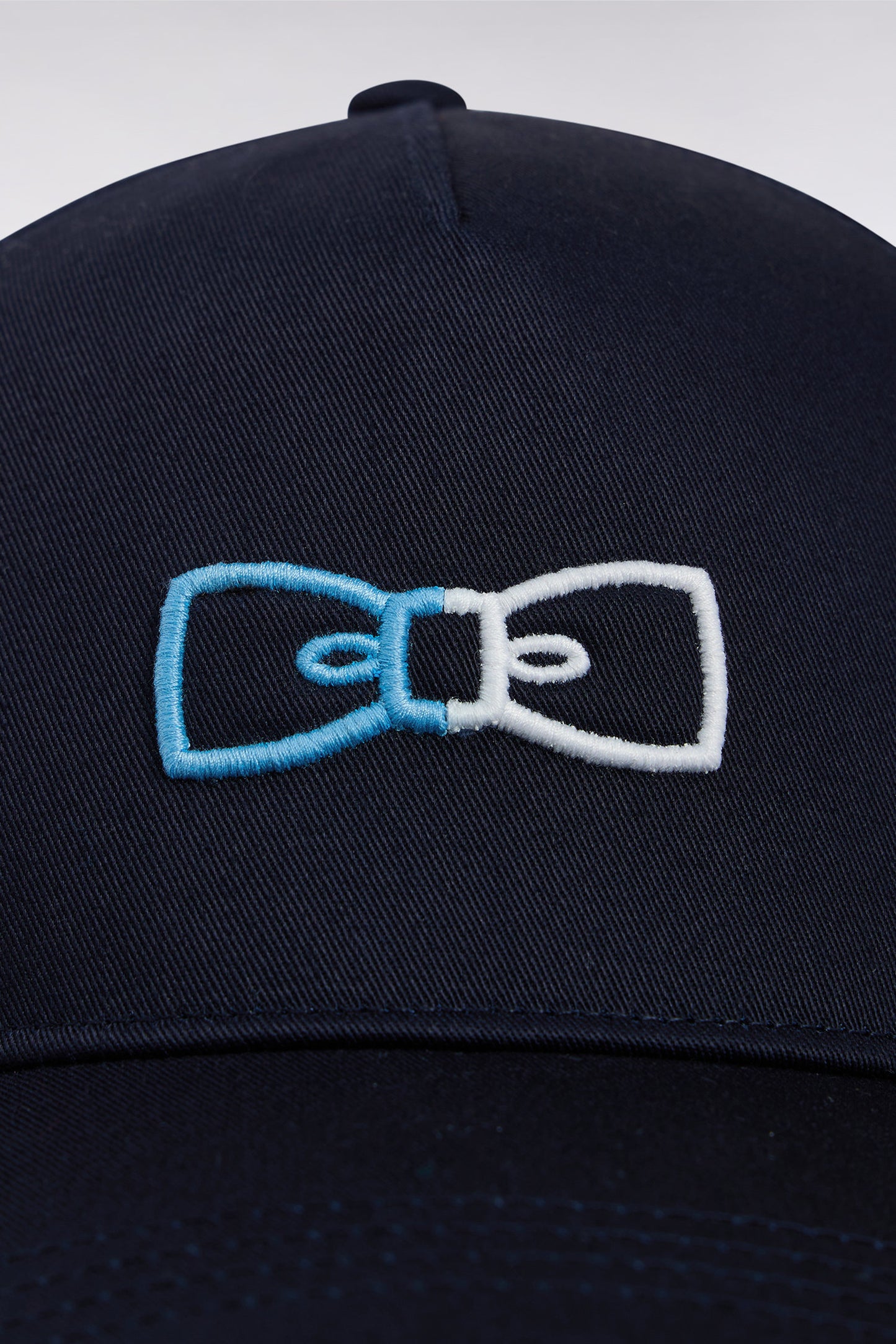 Navy cotton twill cap with two-tone embroidery