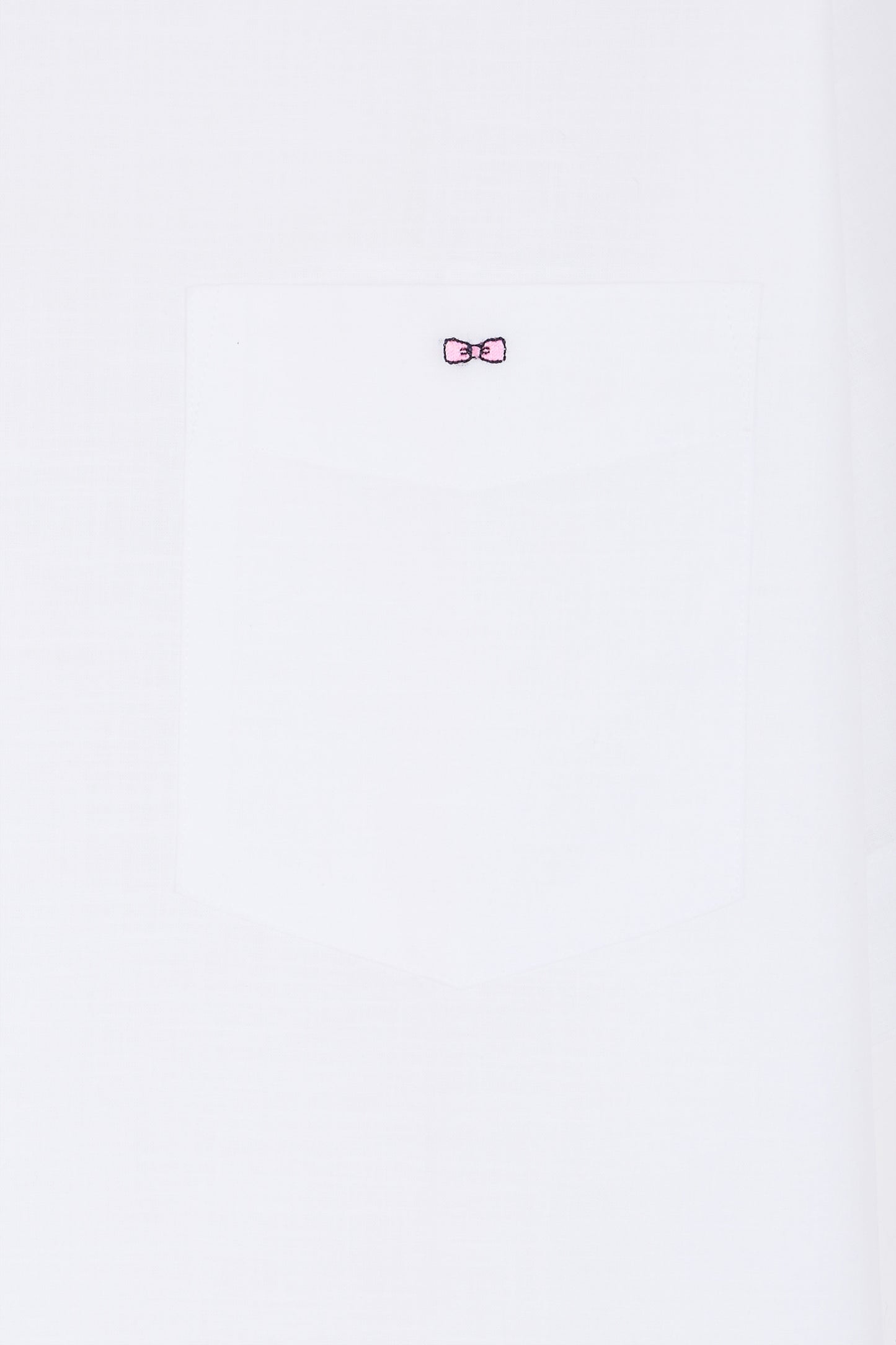 Straight short-sleeved white shirt in textured cotton