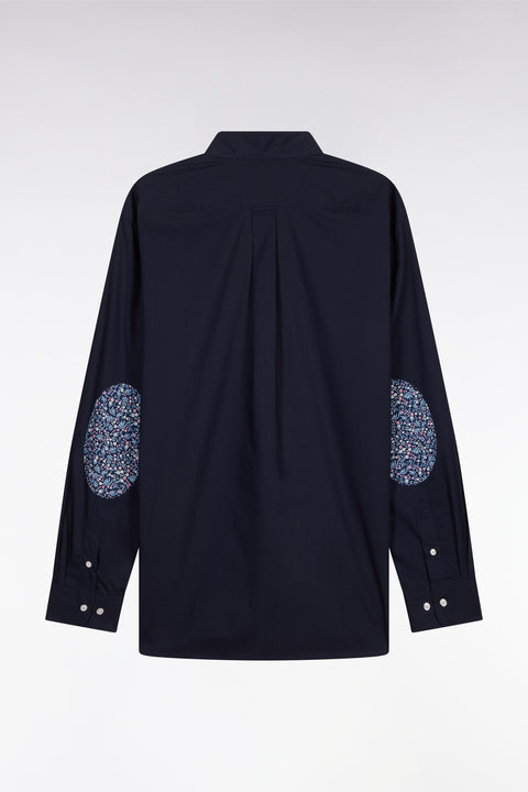 Chemise en coton marine coudière coupe droite - Image 2