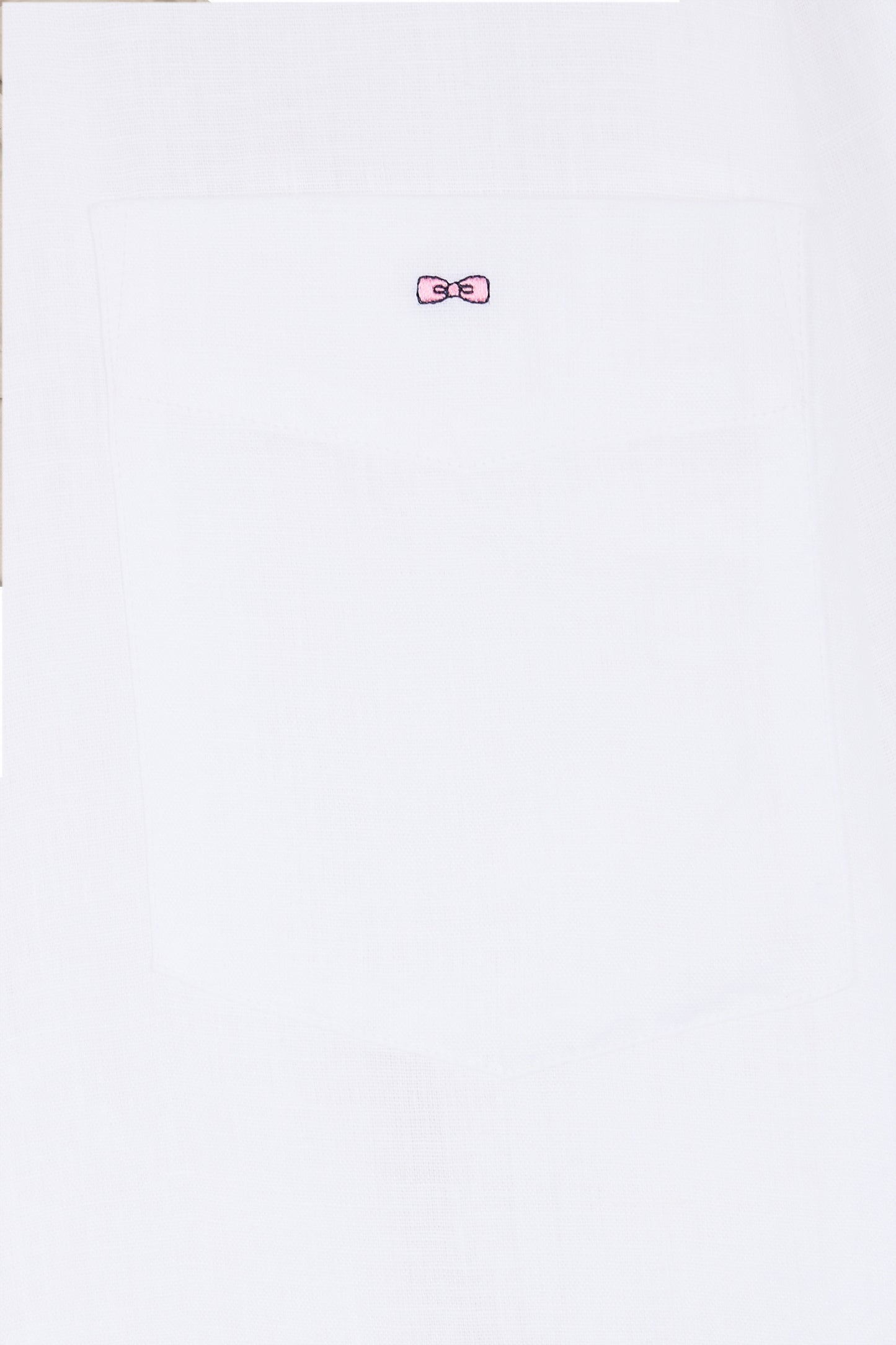 Chemise en lin blanc unie coupe droite