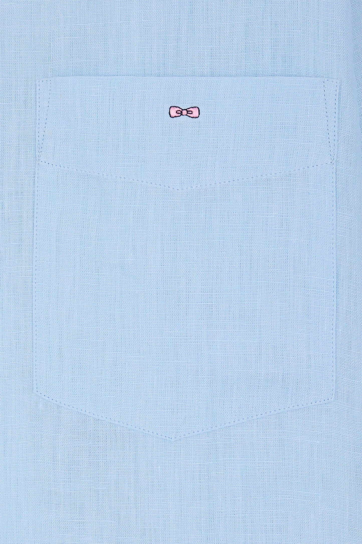 Straight-fit sky blue linen shirt