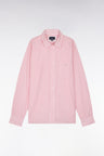 Straight-fit pink striped cotton shirt
