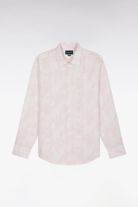 Chemise en popeline de coton imprimé nœud papillon rose coupe droite - Image 2