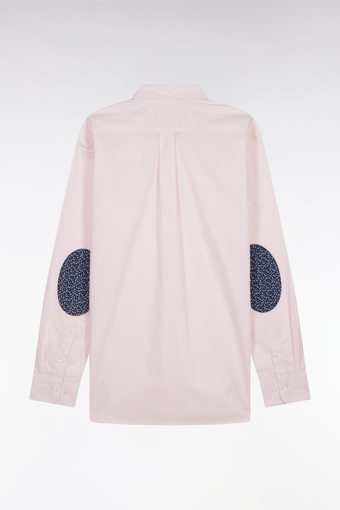 Chemise en coton rose coudières marine coupe droite - Image 2