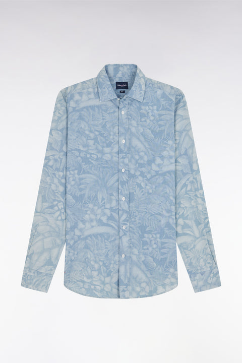 Chemise imprimée en chambray gris coupe ajustée - Image 2