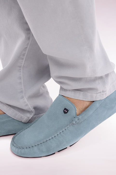 Sky blue suede leather loafers - Image 2