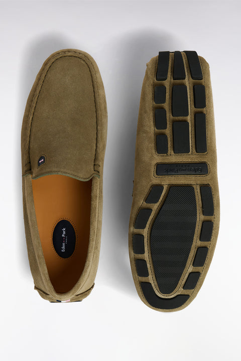 Mocassins en cuir suédé kakis - Image 3