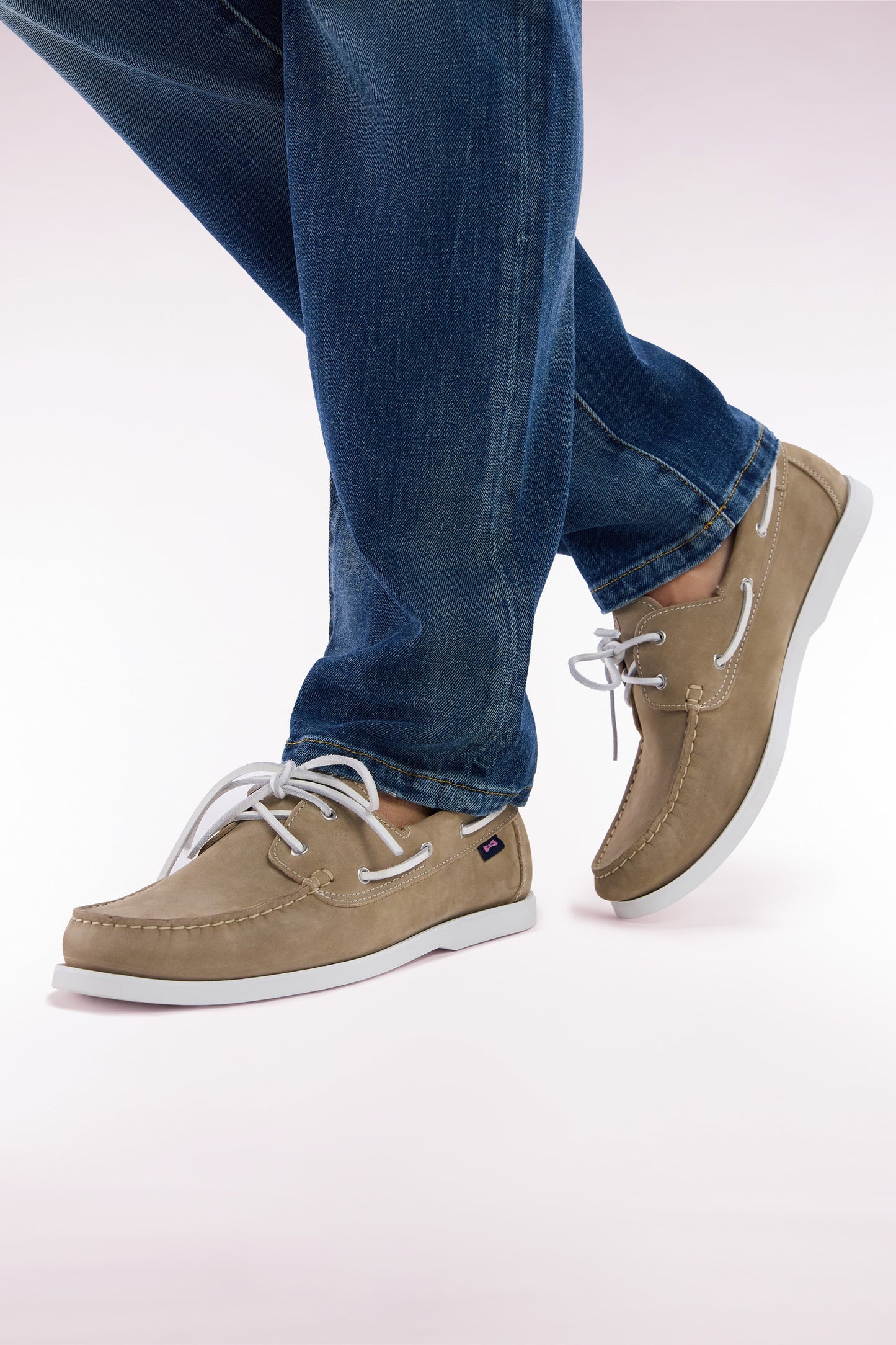 Camel suede leather boat shoes style loafers