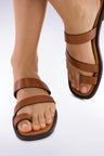 Camel leather sandals