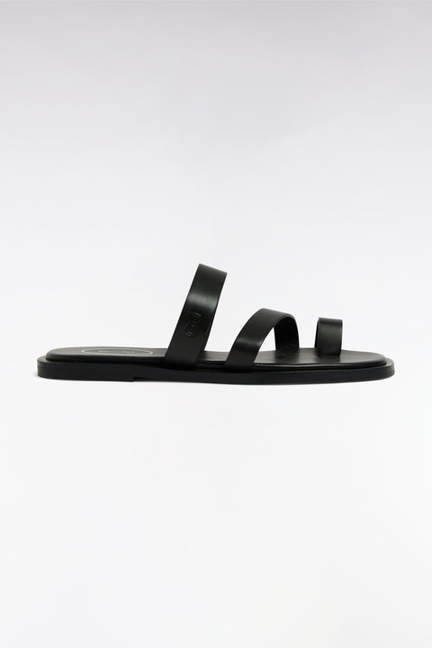 Black leather sandals - Image 1