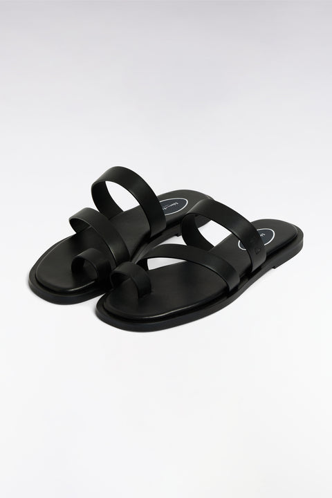 Black leather sandals - Image 3