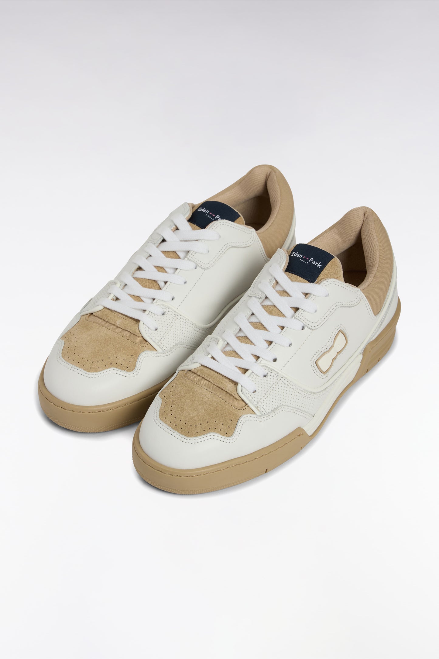 White and beige EP10 leather sneakers