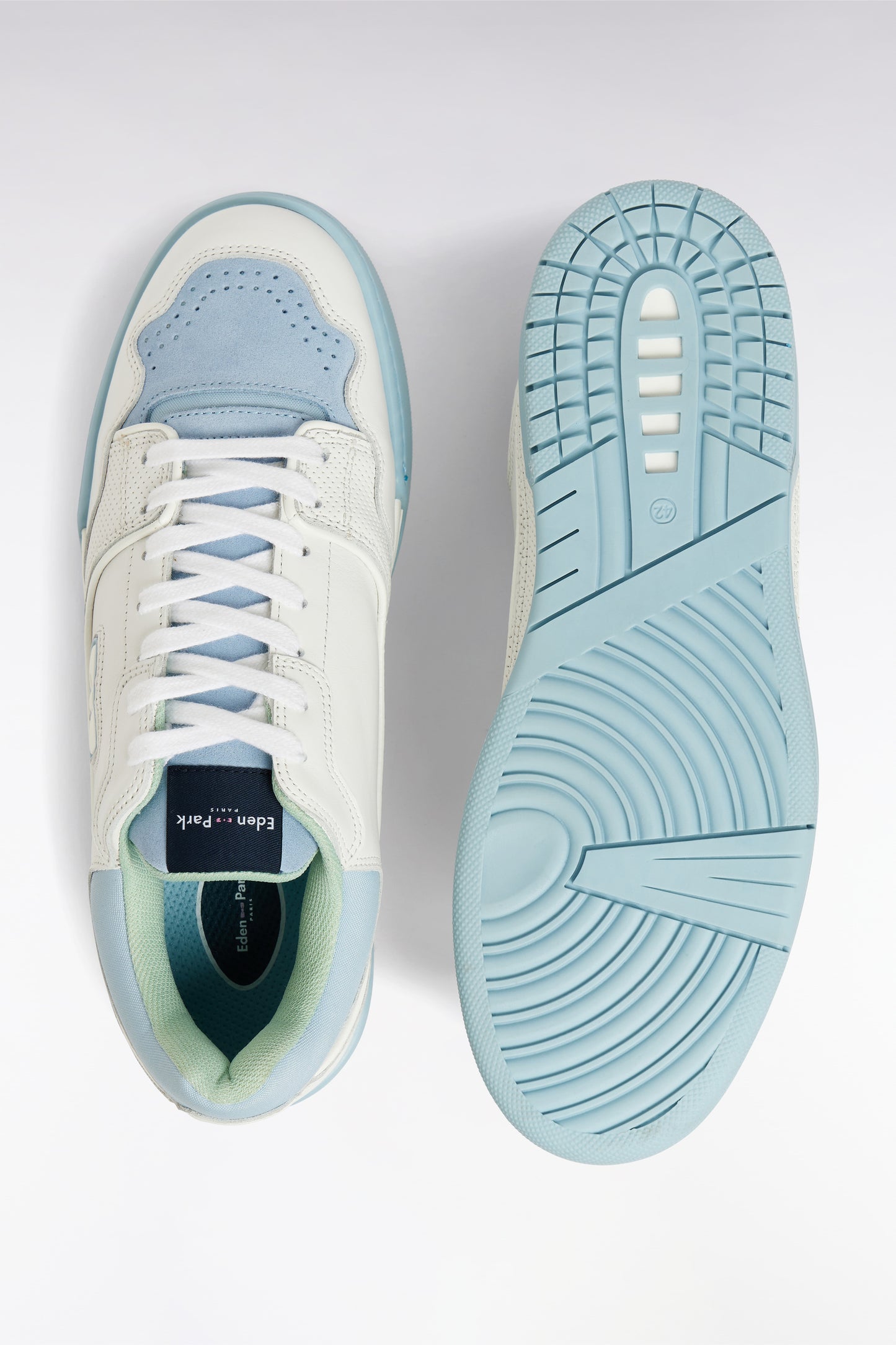White and sea green EP10 leather sneakers