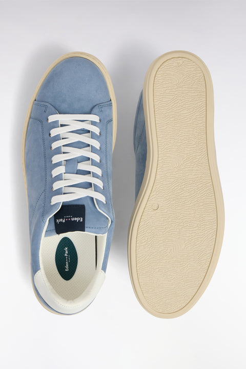 Baskets basses en cuir suédé gris bleu - Image 3