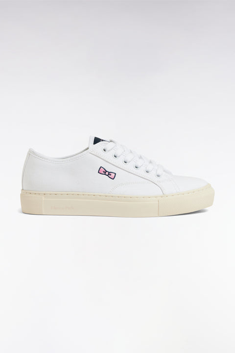 Navy cotton canvas low-top sneakers - Image 1