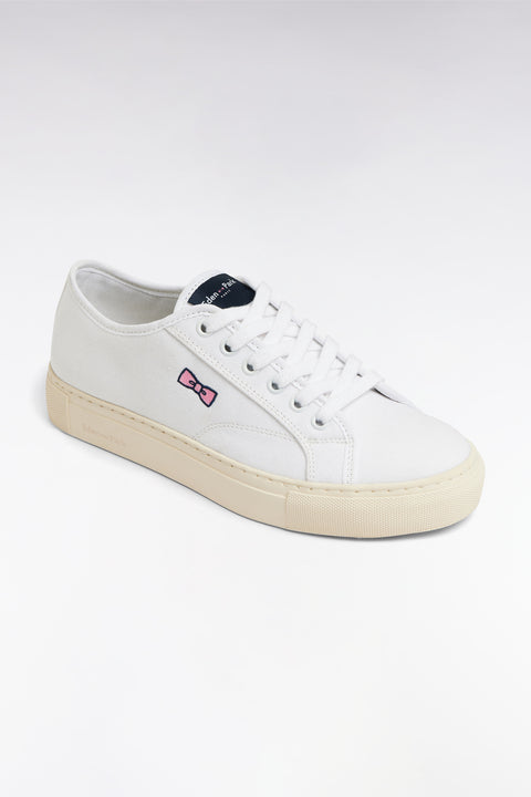 Navy cotton canvas low-top sneakers - Image 3
