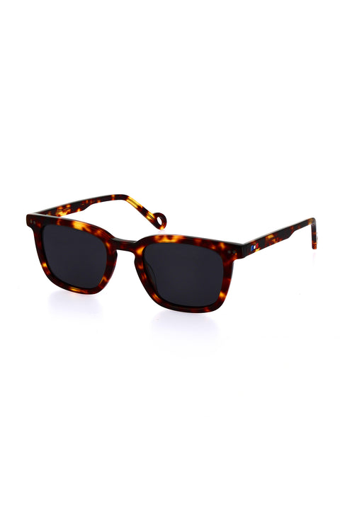 XV de France rectangular sunglasses in brown tortoiseshell acetate - Image 1