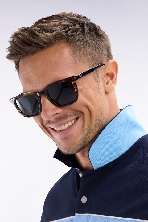 XV de France rectangular sunglasses in black tortoiseshell acetate - Image 2