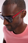 XV de France grey and coral acetate sunglasses