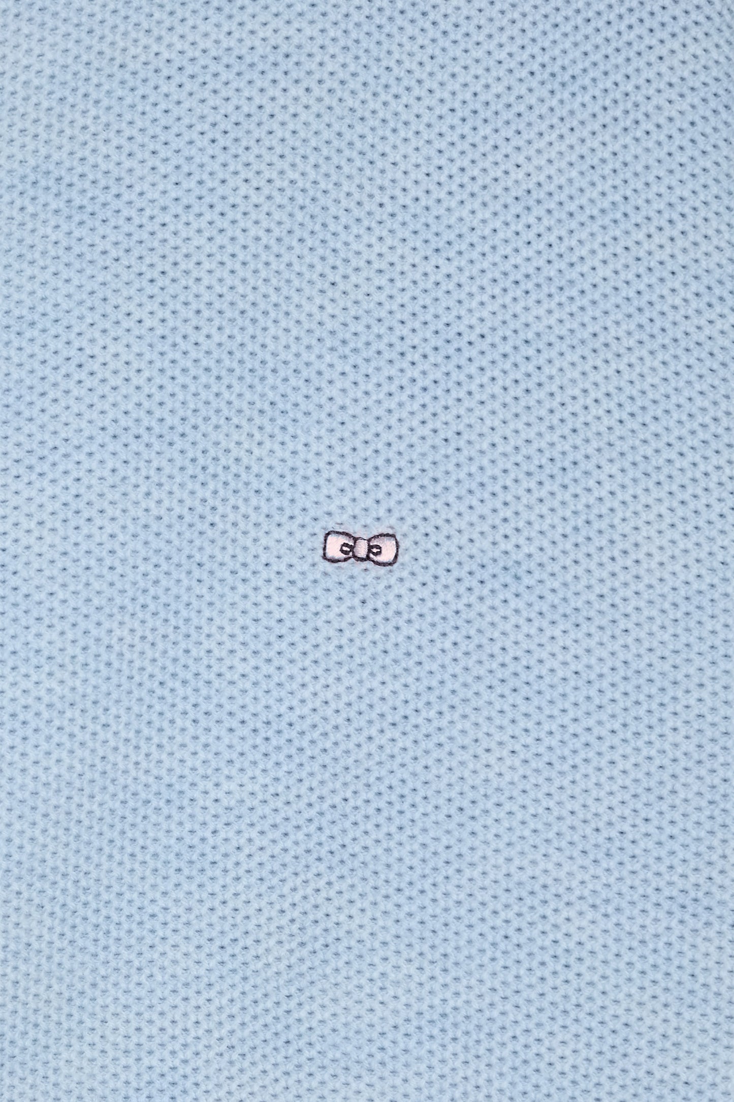 Straight-fit zipped sky blue honeycomb cotton cardigan