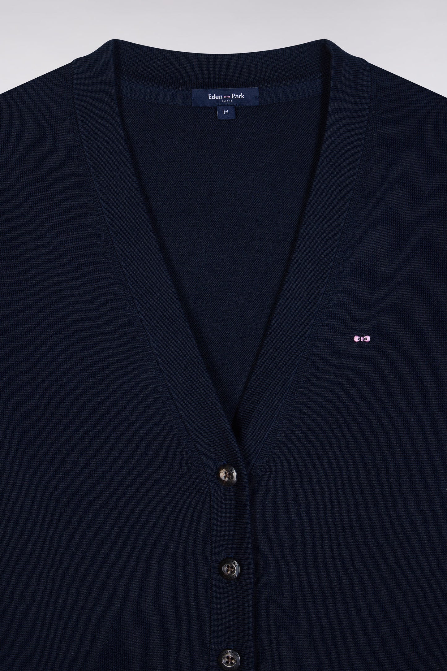 Relaxed fit navy cotton cardigan