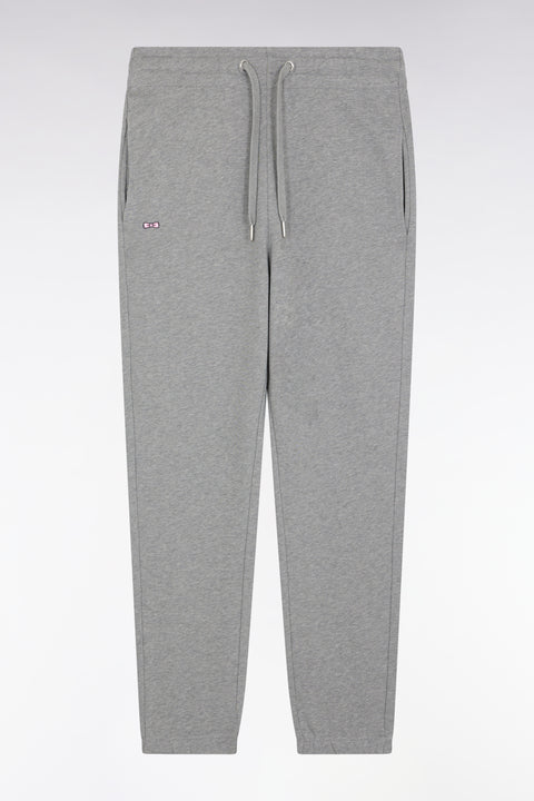 Jogging en molleton coton gris coupe droite - Image 1