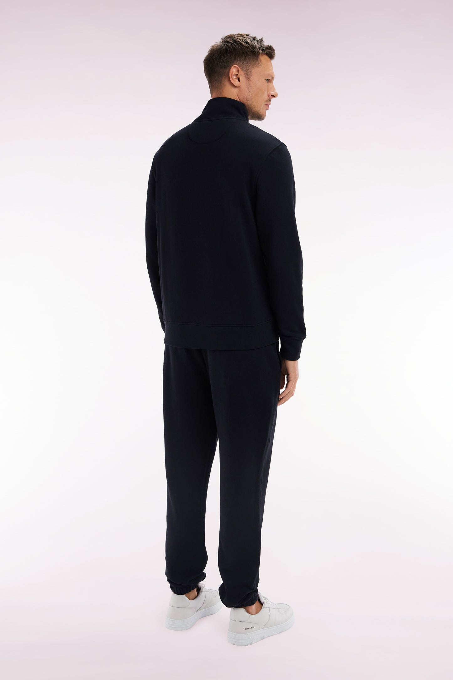 Jogging en molleton coton noir coupe droite