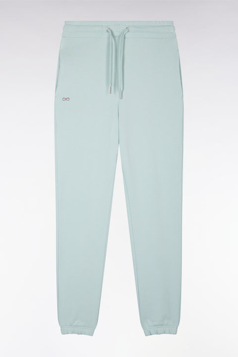 Jogging en molleton coton vert d'eau coupe droite - Image 2