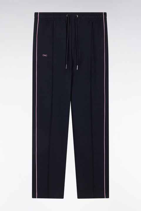 Pantalon jogging en coton interlock marine coupe droite - Image 2