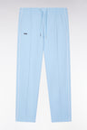 Pantalon jogging en coton interlock ciel coupe droite