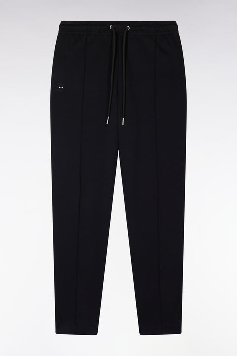 Pantalon jogging en coton interlock noir coupe droite - Image 2